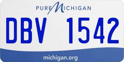 MI license plate DBV1542