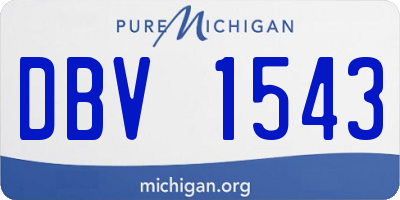 MI license plate DBV1543
