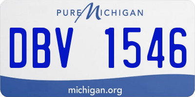 MI license plate DBV1546