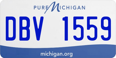MI license plate DBV1559
