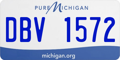 MI license plate DBV1572
