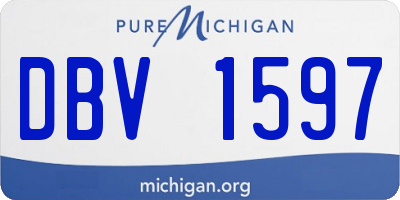 MI license plate DBV1597