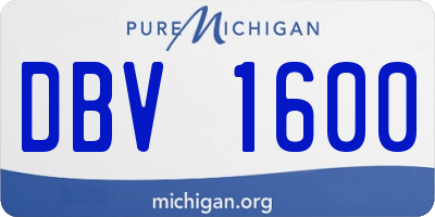 MI license plate DBV1600