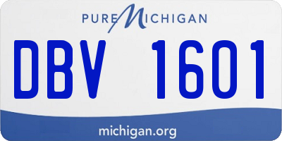 MI license plate DBV1601