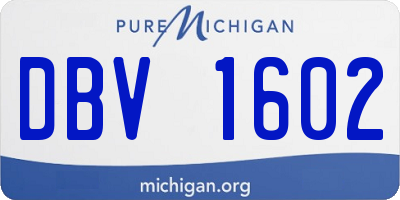 MI license plate DBV1602