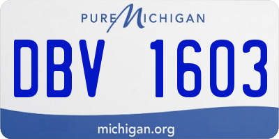 MI license plate DBV1603