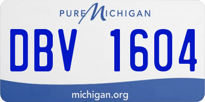MI license plate DBV1604