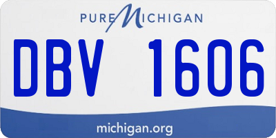 MI license plate DBV1606