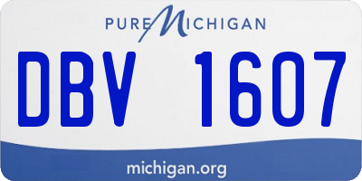 MI license plate DBV1607