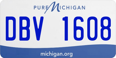 MI license plate DBV1608