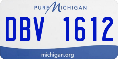 MI license plate DBV1612