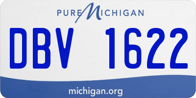 MI license plate DBV1622