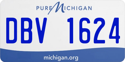 MI license plate DBV1624