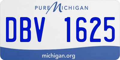 MI license plate DBV1625