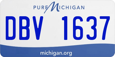 MI license plate DBV1637