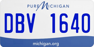 MI license plate DBV1640