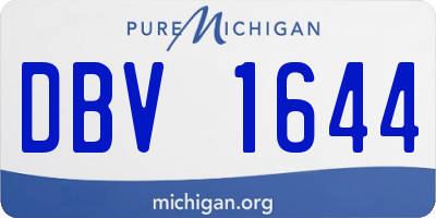 MI license plate DBV1644