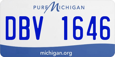 MI license plate DBV1646