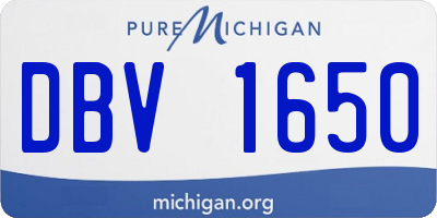 MI license plate DBV1650