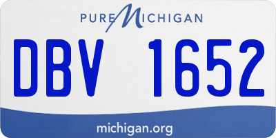 MI license plate DBV1652