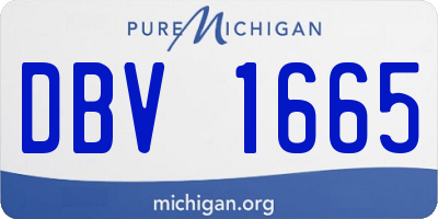 MI license plate DBV1665