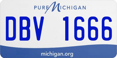MI license plate DBV1666