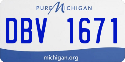 MI license plate DBV1671