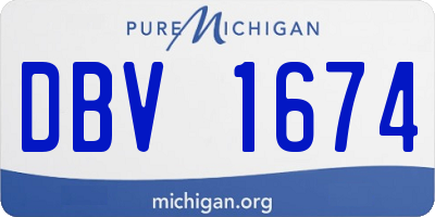 MI license plate DBV1674