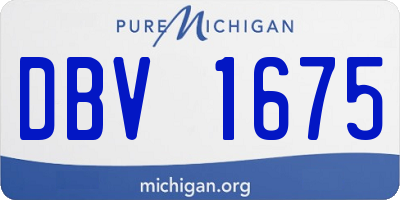 MI license plate DBV1675