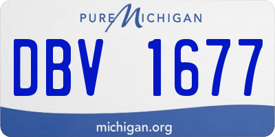 MI license plate DBV1677