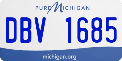 MI license plate DBV1685