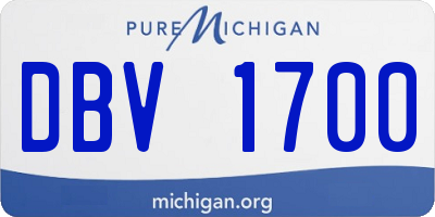 MI license plate DBV1700