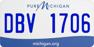 MI license plate DBV1706