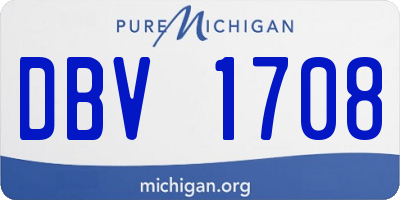 MI license plate DBV1708