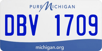 MI license plate DBV1709