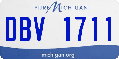 MI license plate DBV1711