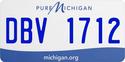 MI license plate DBV1712