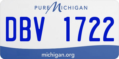 MI license plate DBV1722