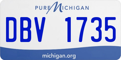MI license plate DBV1735