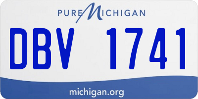 MI license plate DBV1741