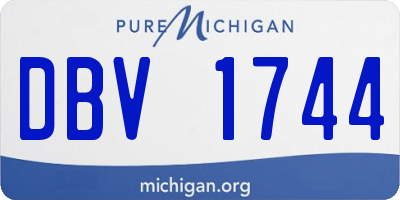 MI license plate DBV1744
