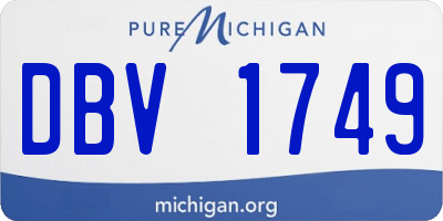MI license plate DBV1749
