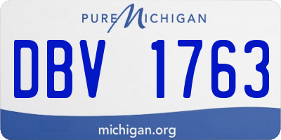 MI license plate DBV1763