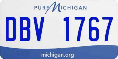 MI license plate DBV1767