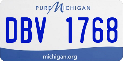 MI license plate DBV1768