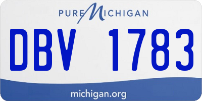 MI license plate DBV1783