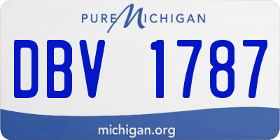 MI license plate DBV1787