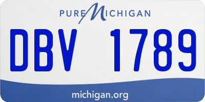 MI license plate DBV1789