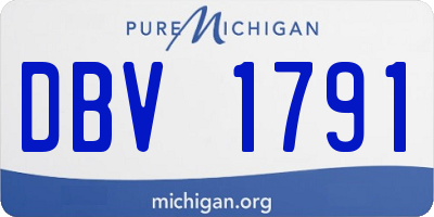 MI license plate DBV1791