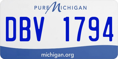 MI license plate DBV1794